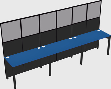 Shared rectangular cubicle