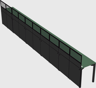 Shared rectangular cubicle