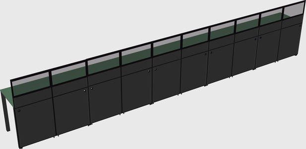 Shared rectangular cubicle