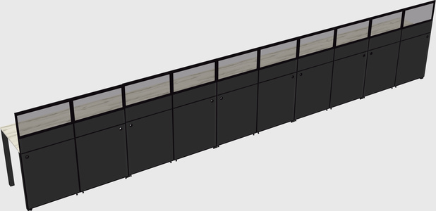 Shared rectangular cubicle