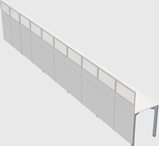 Shared rectangular cubicle