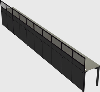 Shared rectangular cubicle