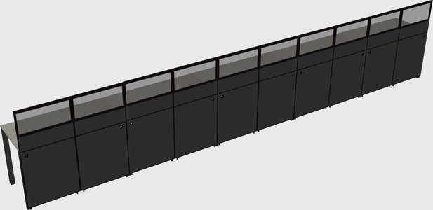 Shared rectangular cubicle
