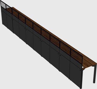 Shared rectangular cubicle