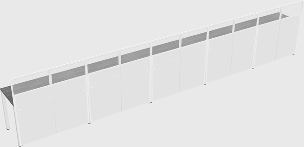 Shared rectangular cubicle