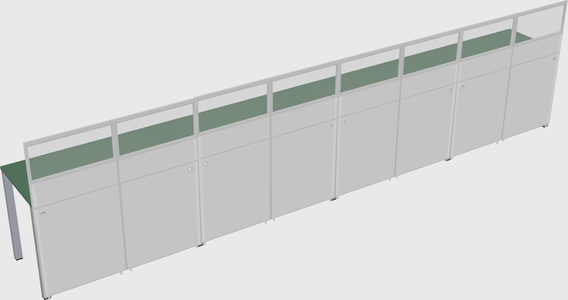 Shared rectangular cubicle