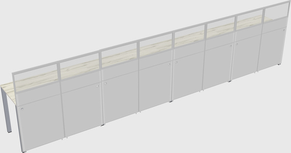 Shared rectangular cubicle