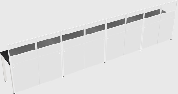 Shared rectangular cubicle