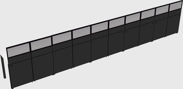 Shared rectangular cubicle