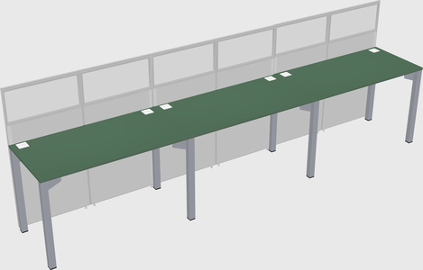 Shared rectangular cubicle