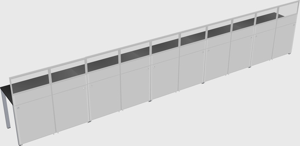 Shared rectangular cubicle