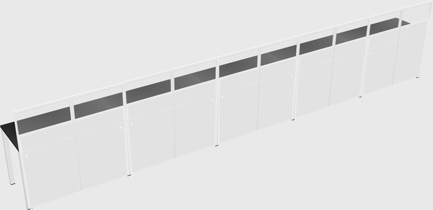 Shared rectangular cubicle