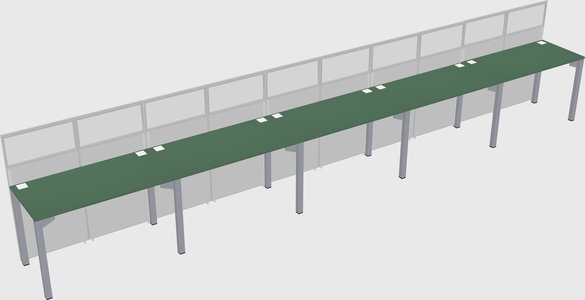 Shared rectangular cubicle
