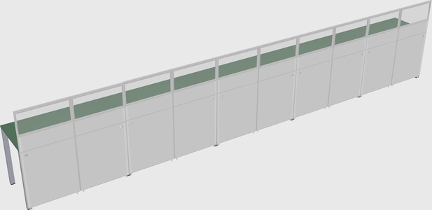 Shared rectangular cubicle