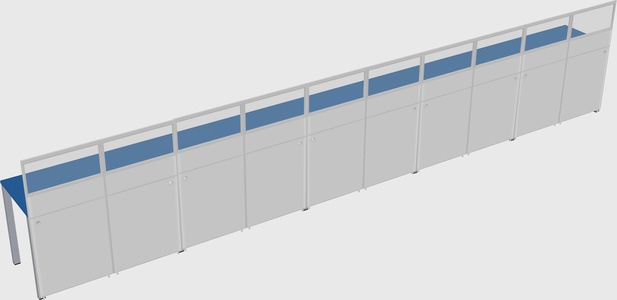 Shared rectangular cubicle