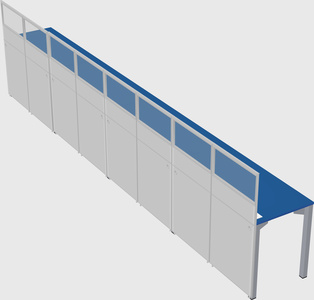 Shared rectangular cubicle