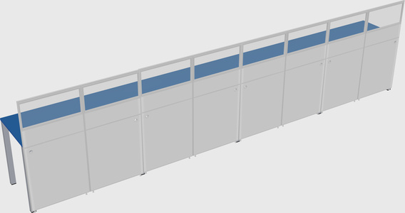 Shared rectangular cubicle