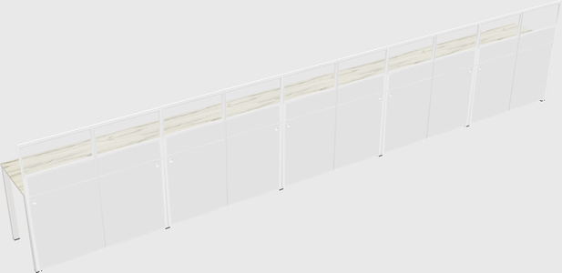 Shared rectangular cubicle