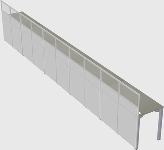 Shared rectangular cubicle