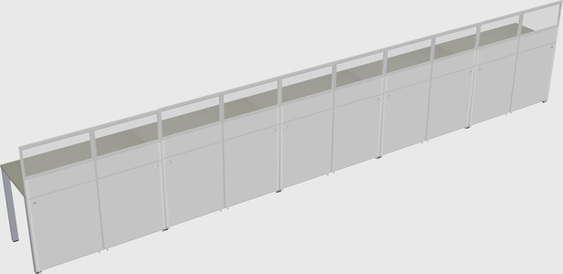 Shared rectangular cubicle