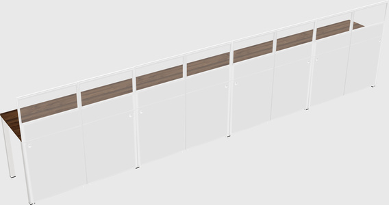 Shared rectangular cubicle