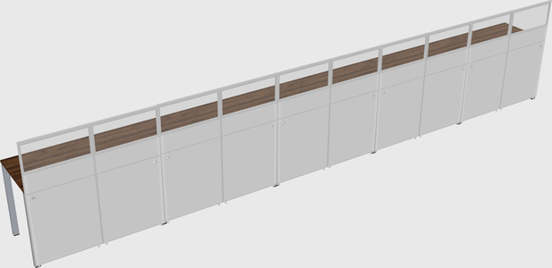 Shared rectangular cubicle