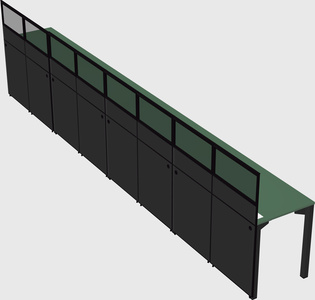 Shared rectangular cubicle