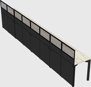 Shared rectangular cubicle
