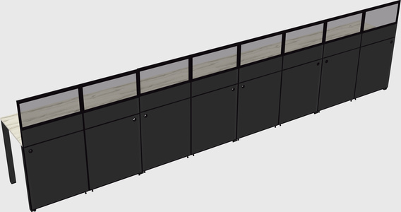 Shared rectangular cubicle