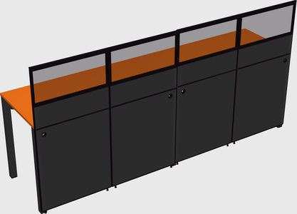 Shared rectangular cubicle