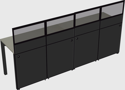 Shared rectangular cubicle