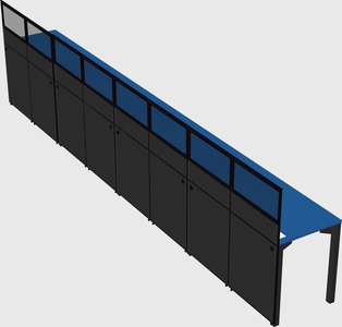 Shared rectangular cubicle