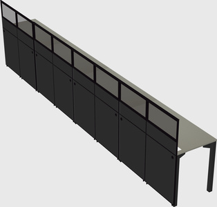 Shared rectangular cubicle