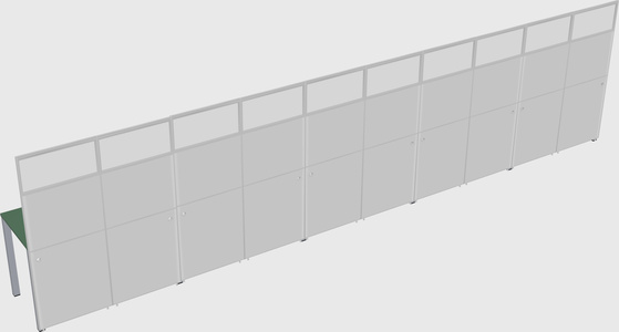 Shared rectangular cubicle