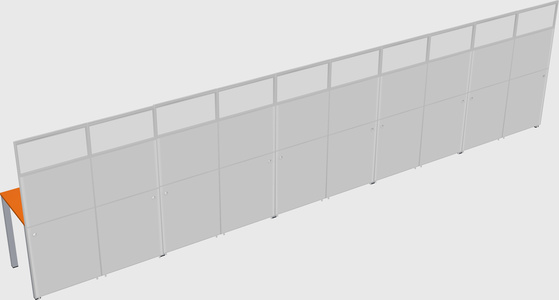 Shared rectangular cubicle