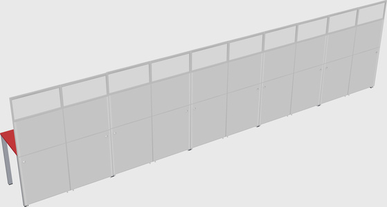 Shared rectangular cubicle