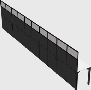 Shared rectangular cubicle