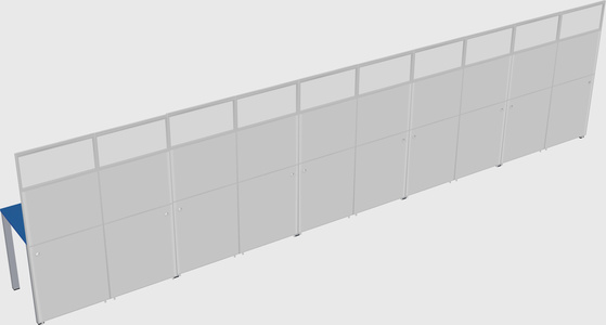 Shared rectangular cubicle