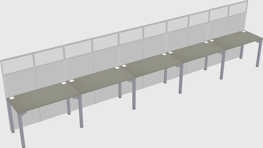 Shared rectangular cubicle