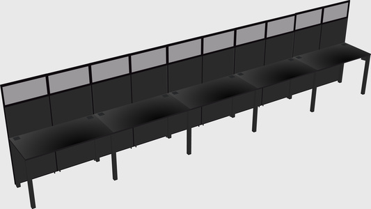 Shared rectangular cubicle
