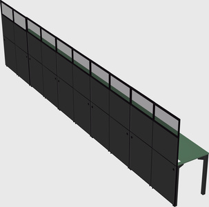 Shared rectangular cubicle