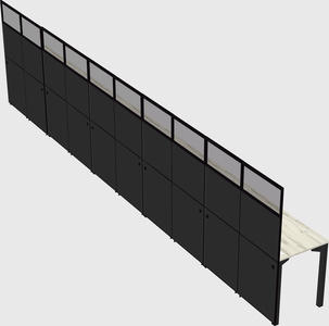 Shared rectangular cubicle