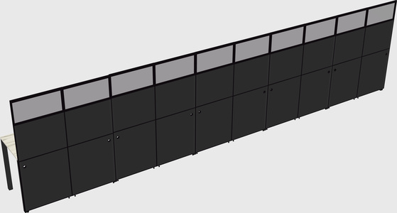 Shared rectangular cubicle