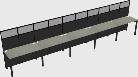 Shared rectangular cubicle