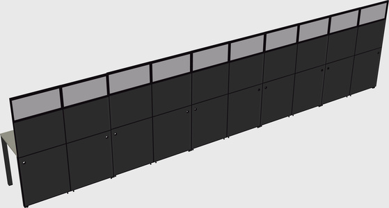 Shared rectangular cubicle