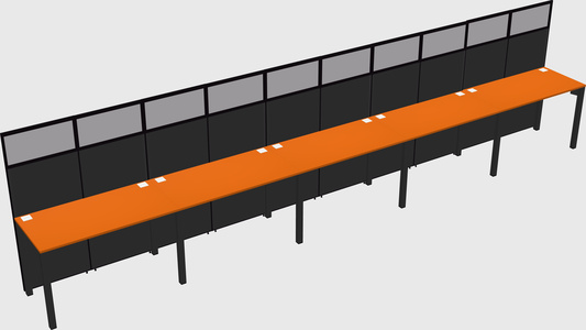 Shared rectangular cubicle
