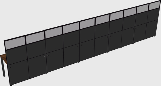 Shared rectangular cubicle
