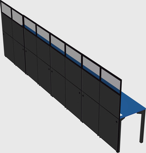 Shared rectangular cubicle