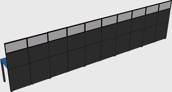 Shared rectangular cubicle