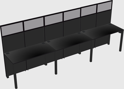 Shared rectangular cubicle